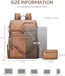 SYTRAH Leather Laptop Backpack for Women Designer Laptop Bag, 16.5 inch Travel Computer Backpacks Purse with Tassel