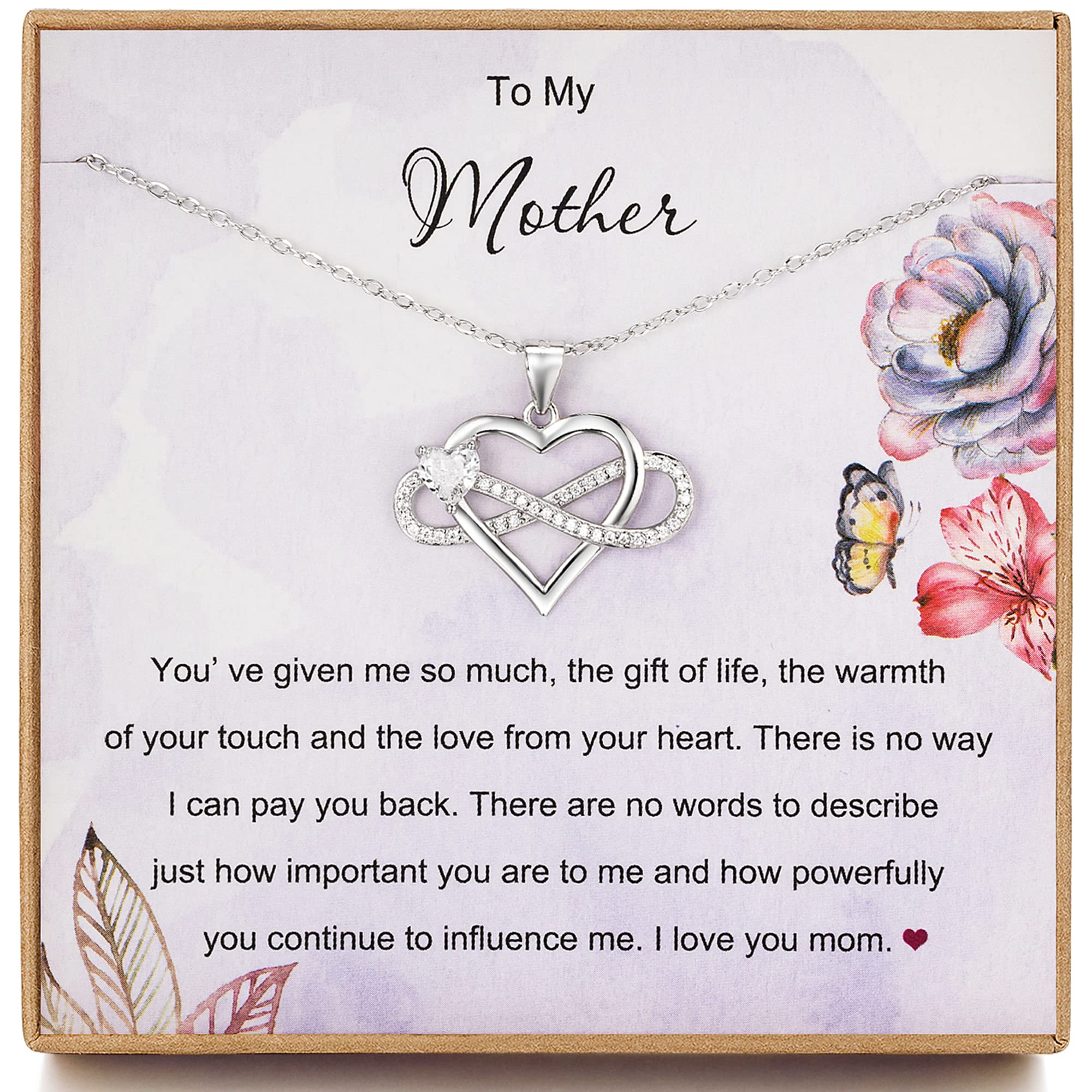 Mother Daughter Jewelry Gift I Love You Butterfly Heart Necklace ...