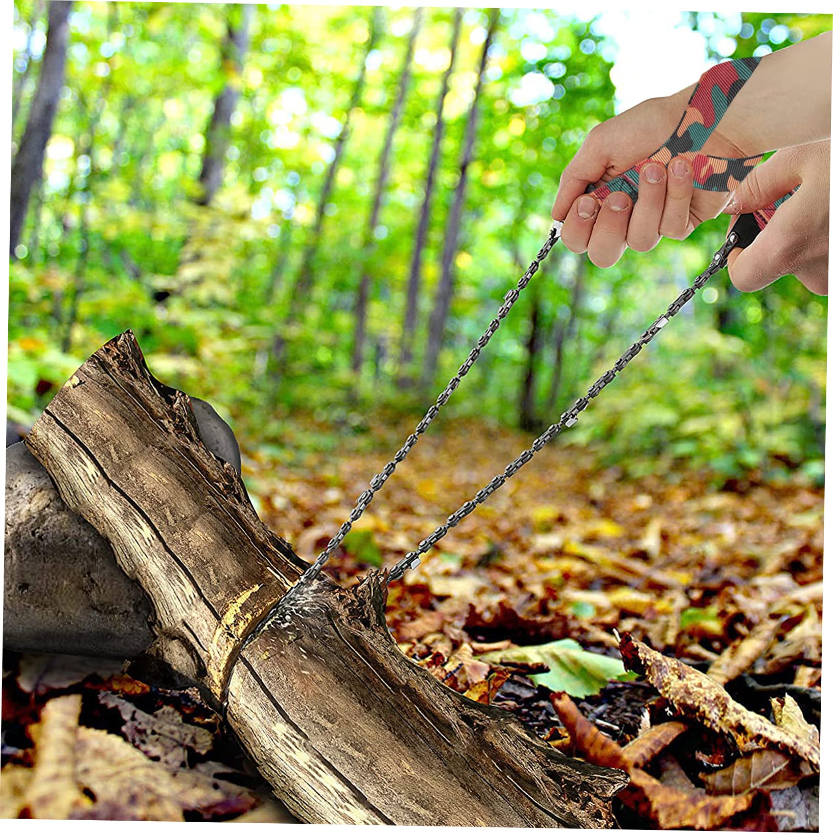 TOYANDONA 2 Pièces Scie à Chaîne Manuelle Pliante Corde Tressée pour Camping et Randonnée Outil de Jardinage et Pratique
