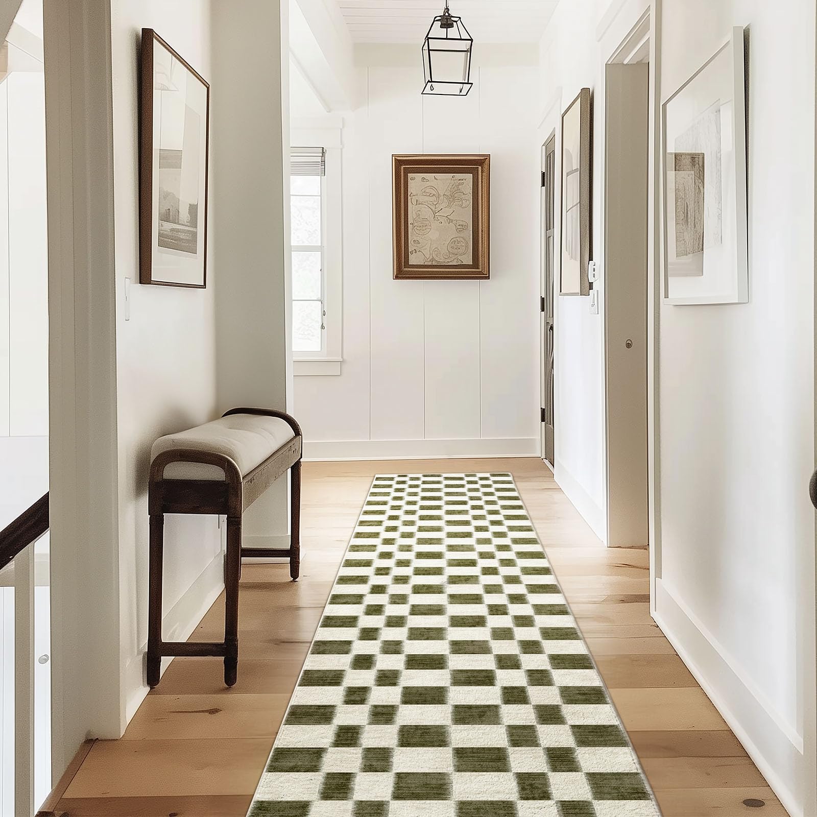 EverGrace Checkered Plaid Area Rug 2x10