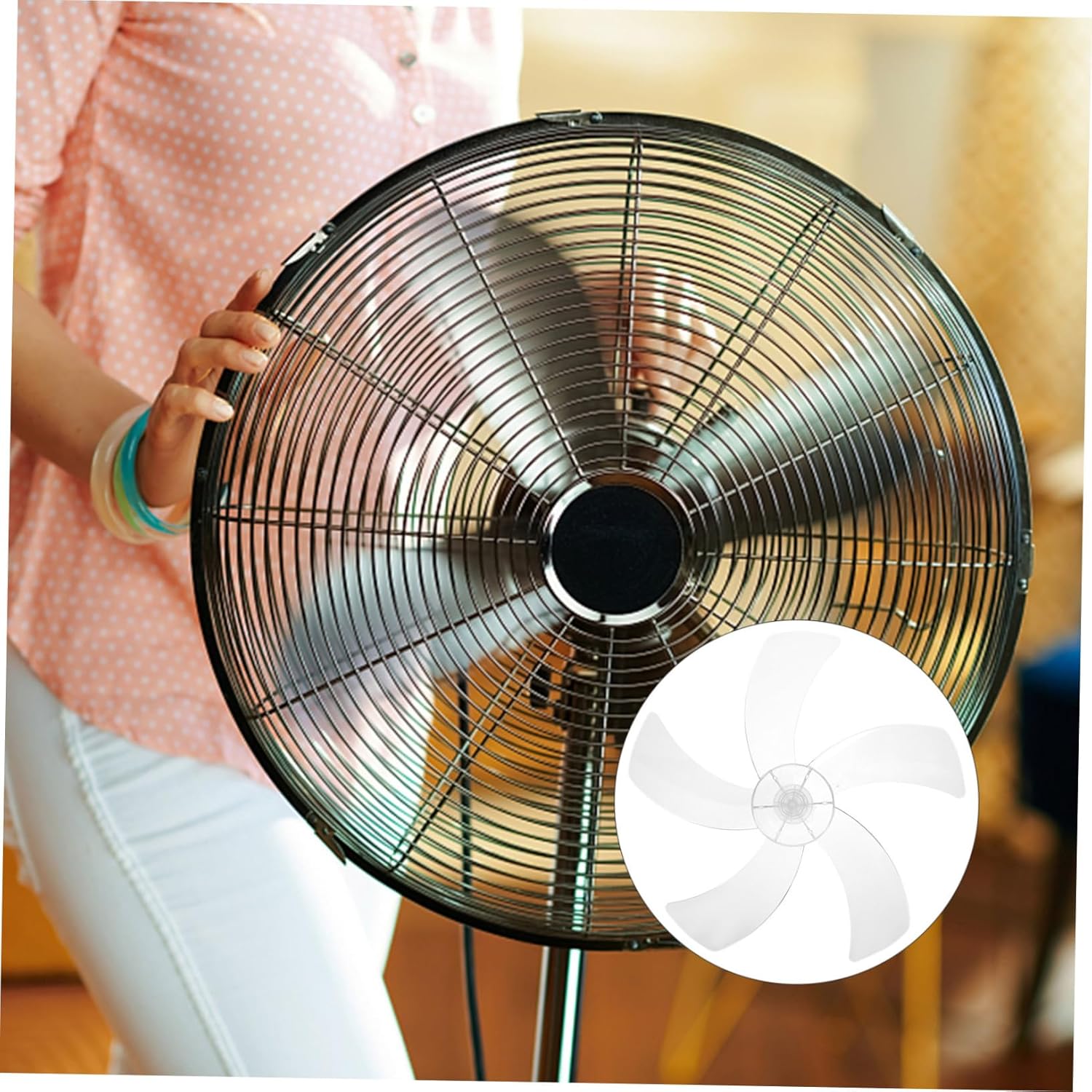PRETYZOOM Fan Blade Replacement for Pedestal Table Fans Five Blade Indoor Fan Blades Accessory for Easy Installation and Enhanced Performance