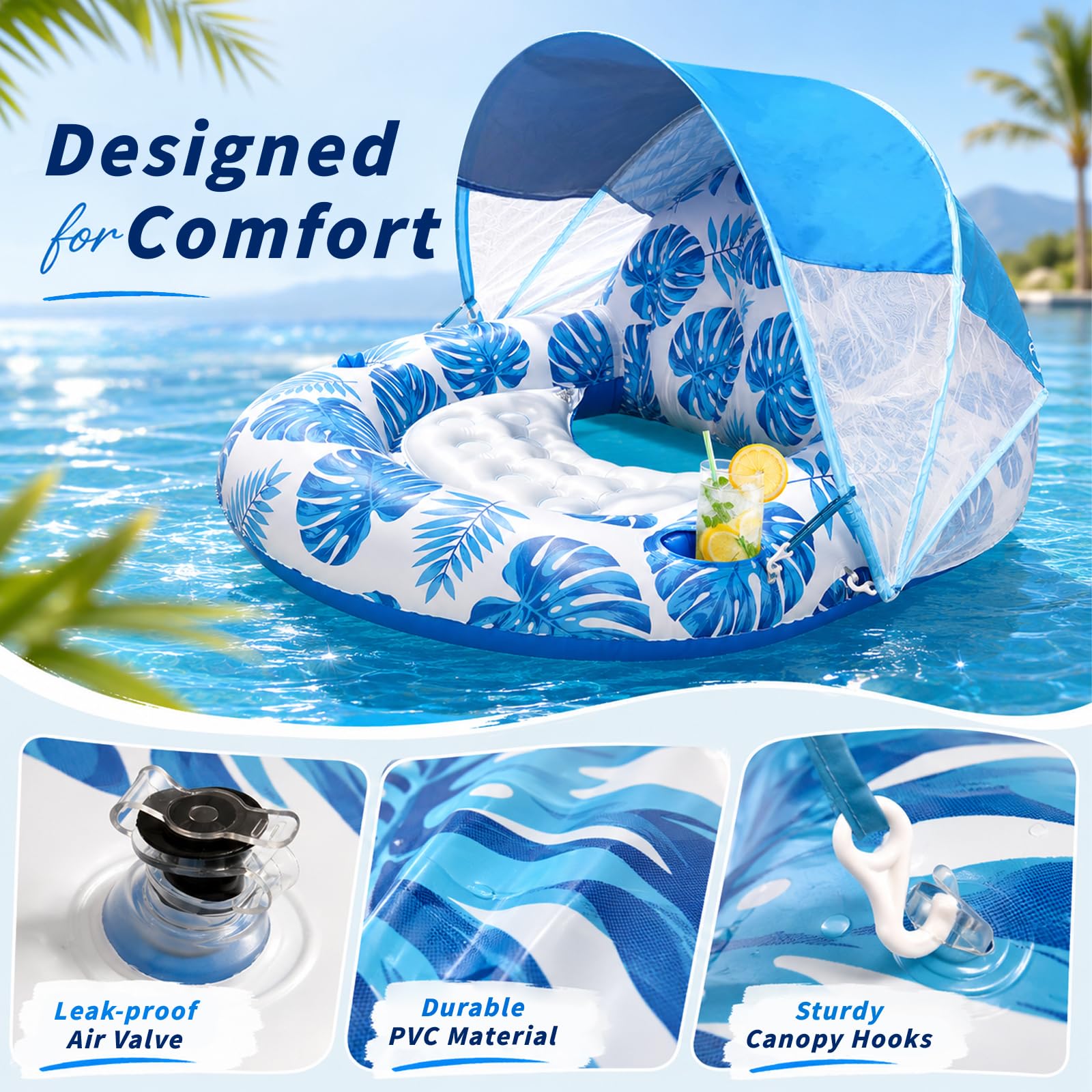 Float Tube, Shyllin Błoto z Sonnendach, nadmuchiwany fotel, niebieski