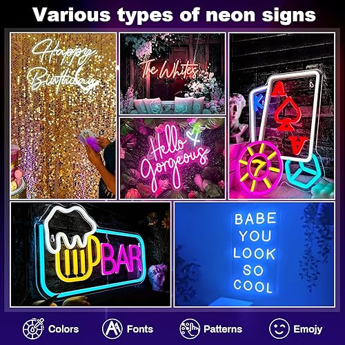 Miniatura 2 de Letreros de neón personalizados, letrero de neón grande personalizable, letreros de luz LED de neón personalizados para decoración de pared,
