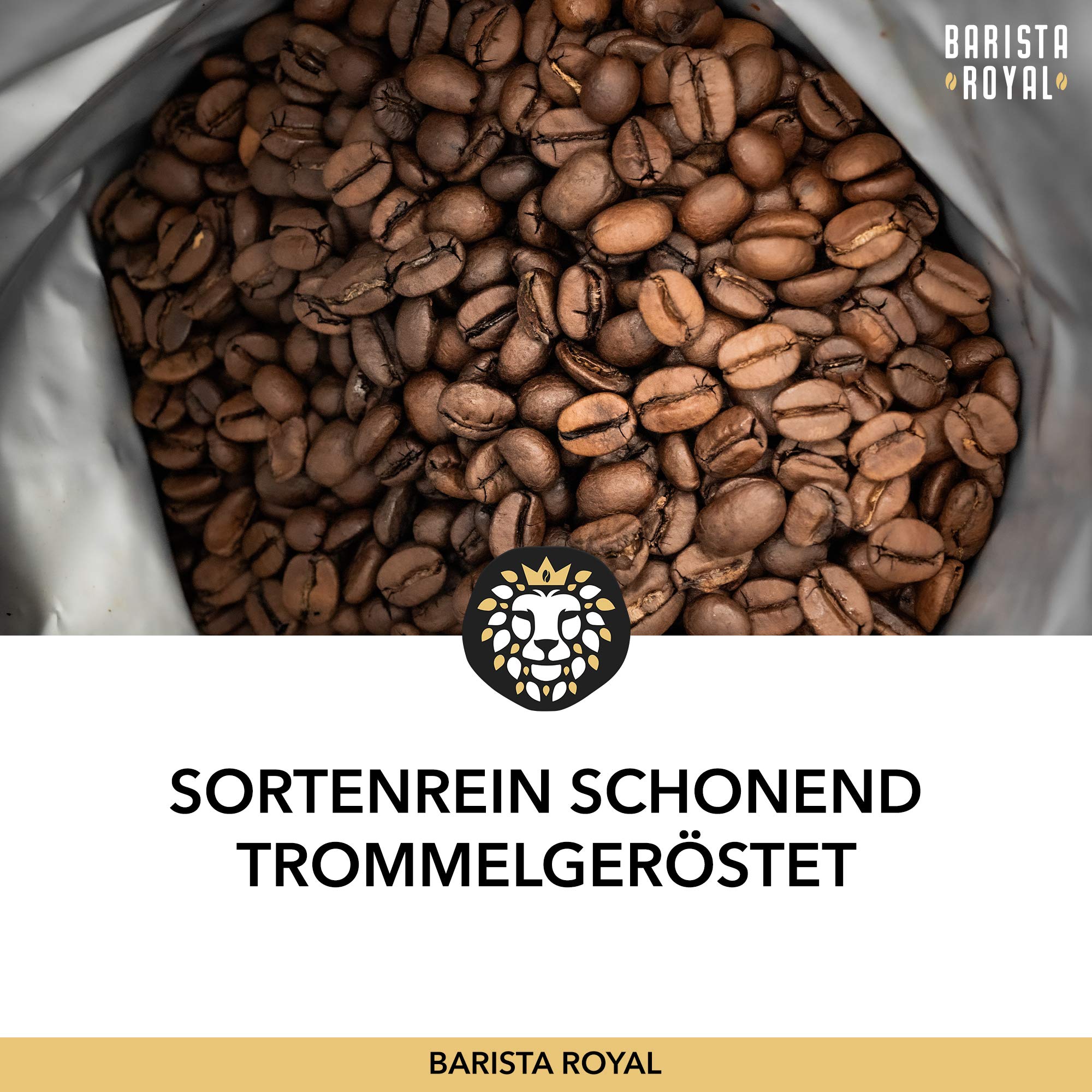 BARISTA ROYAL Ziarna kawy Amore E Basta 1 kg | świeże ziarna z Gwatemali i Indonezji | 100% ziarna Arabiki | Idealne do w pełni automatów i ekspresów filtrujących