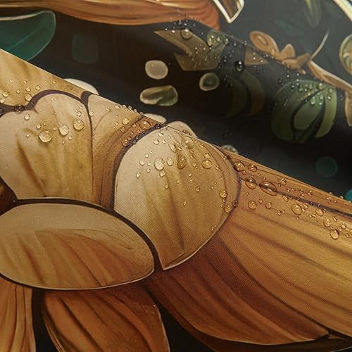 Miniatura 2 de Cortina de ducha bohemia floral de celebración de la naturaleza, 72 x 72 pulgadas, patrón de vid floral, paleta rojo oscuro, verde y naranja,