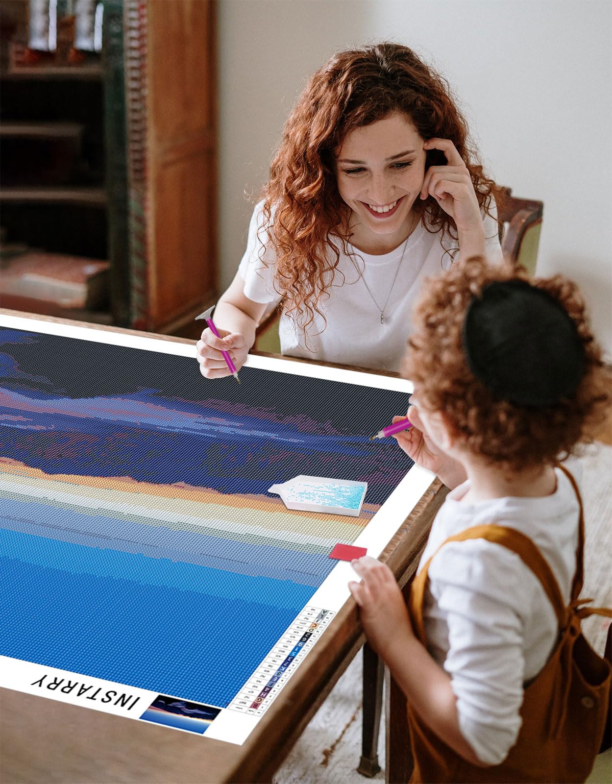 Instarry DIY Diamond Painting Kit 5D Paesaggio del Cielo Colorato Decorazione Camera da Letto Soggiorno 120x60 cm