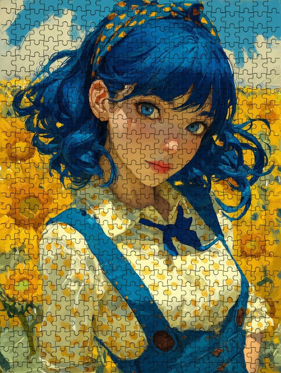 Donna Girasole Puzzle 1000 Pezzi, 3D Puzzle per Adulti Impegnativo, Educa Puzzles Artistico, Divertente E Stimolante Puzzles Decorativo per La Famiglia, Regalo e Decorazione Pareti FNKL6-1023