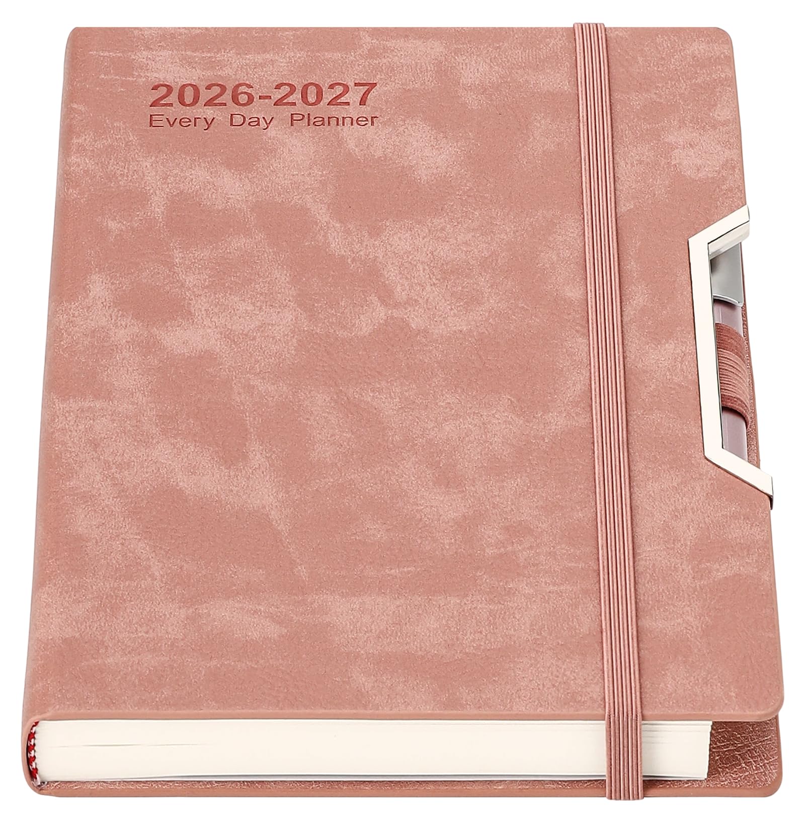 Academic Diary 2026-2027,Diary 2026-2027 Day Per Page, Hardcover Organized from July 2026 to June 2027, Agenda A5 Daily Monthly Planner with Monthly Tabs, Inner Pocket,Pen,Pen Loop,Stickers (Pink) — image 1