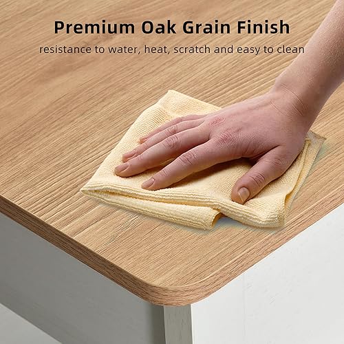 Miniatura 4 de DWVO Mesa de centro rústica, mesas de centro rectangulares con estante de almacenamiento y cajones, mesa de centro de mesa de madera natural para