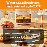 MYSTILUCK 110 db légfryer papír 20,5x14 cm dupla kamrás airfryer-hez, Ninja kompatibilis, olajálló 2