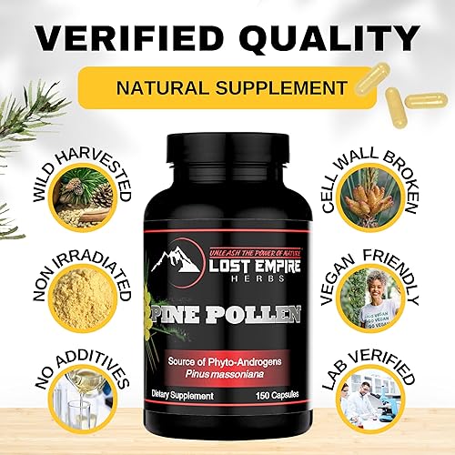 Miniatura 3 de Cápsulas de polen de pino, no irradiadas, cosechadas en estado silvestre, polvo agrietado de pared celular, suplemento ideal para hombres y mujeres