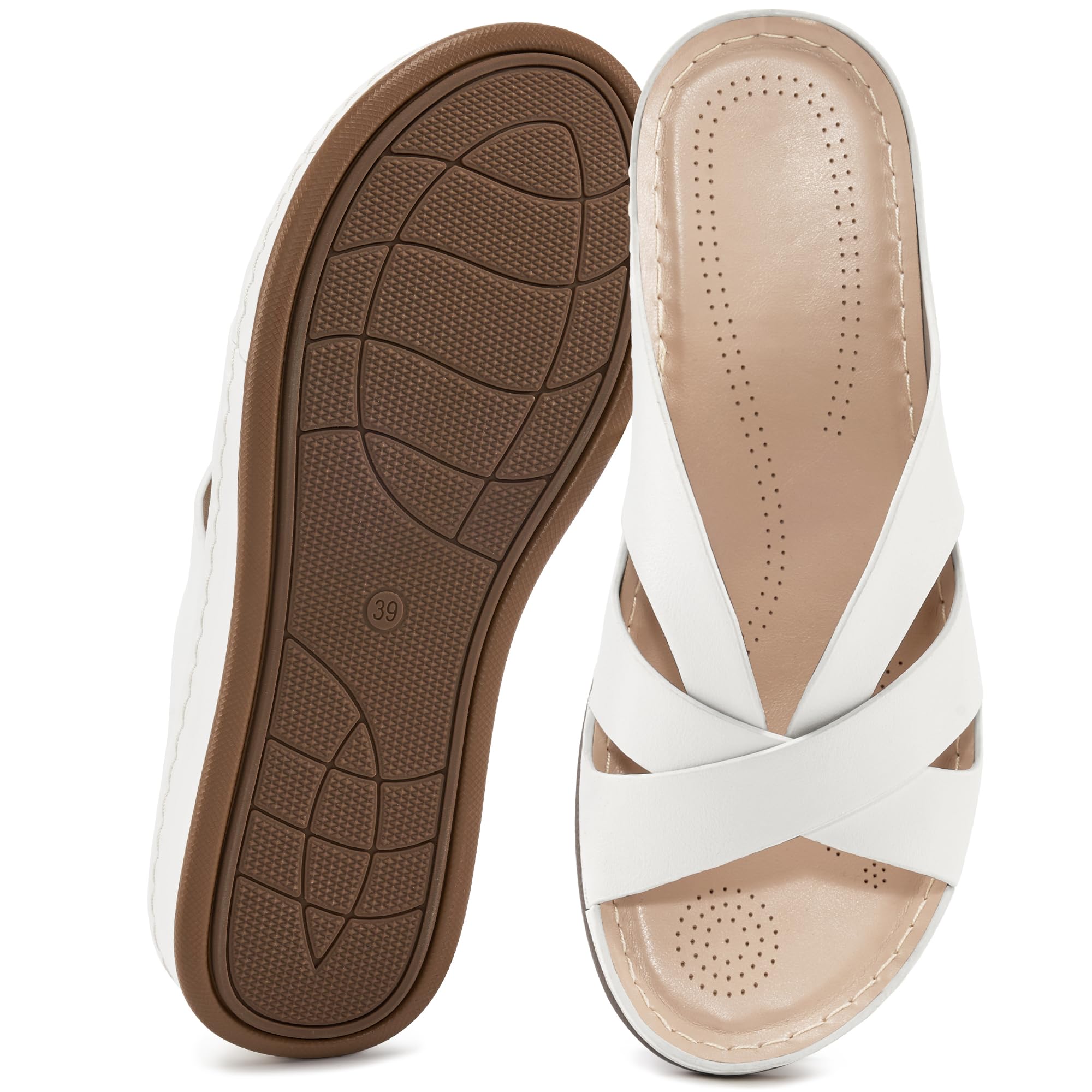 Alicegana Womens Sandals Wedge Shoes: Dressy Summer Low Platform Slides Comfortable Walking Beach Sandals for Women 2026