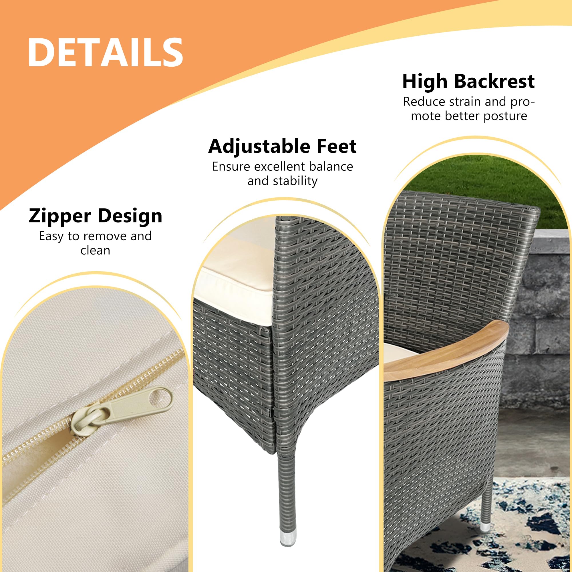 Snapklik.com : RoyalCraft 5 Piece Patio Wicker Dining Sets For 4, Water ...