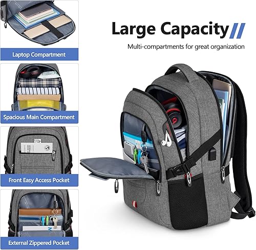 Miniatura 4 de Bagsure Travel Laptop Backpack, Business Water Resistant Laptop Backpack with USB Charging Port, College Bag for Men & Women