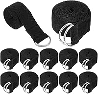 Molain 12 Pack 6ft Non-Elastic Yoga Straps with D-Ring - Stretch Bands for Yoga, Pilates, Gymnastics, Dance & Flexibility Training