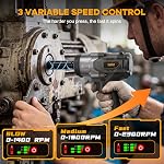 Clé d'impact sans fil 1/2", compatible avec DeWalt 20V Batterie, 1500N.m(1106Ft-Lbs) Pistolet électrique à impact brushless haute torque avec 3-Speed, Conducteur de choc lourd (outil de base) & NO Batterie)