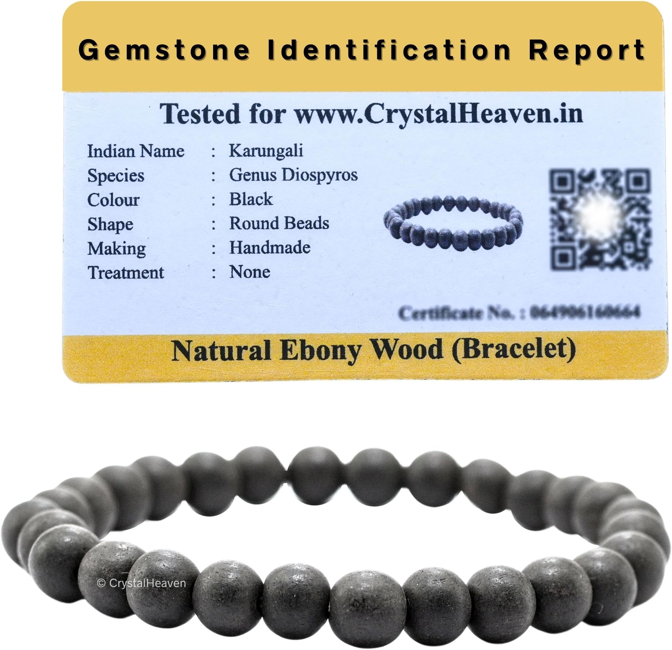 Certified Karungali Bracelet Original for Men Women - Black Ebony Wood Bracel...