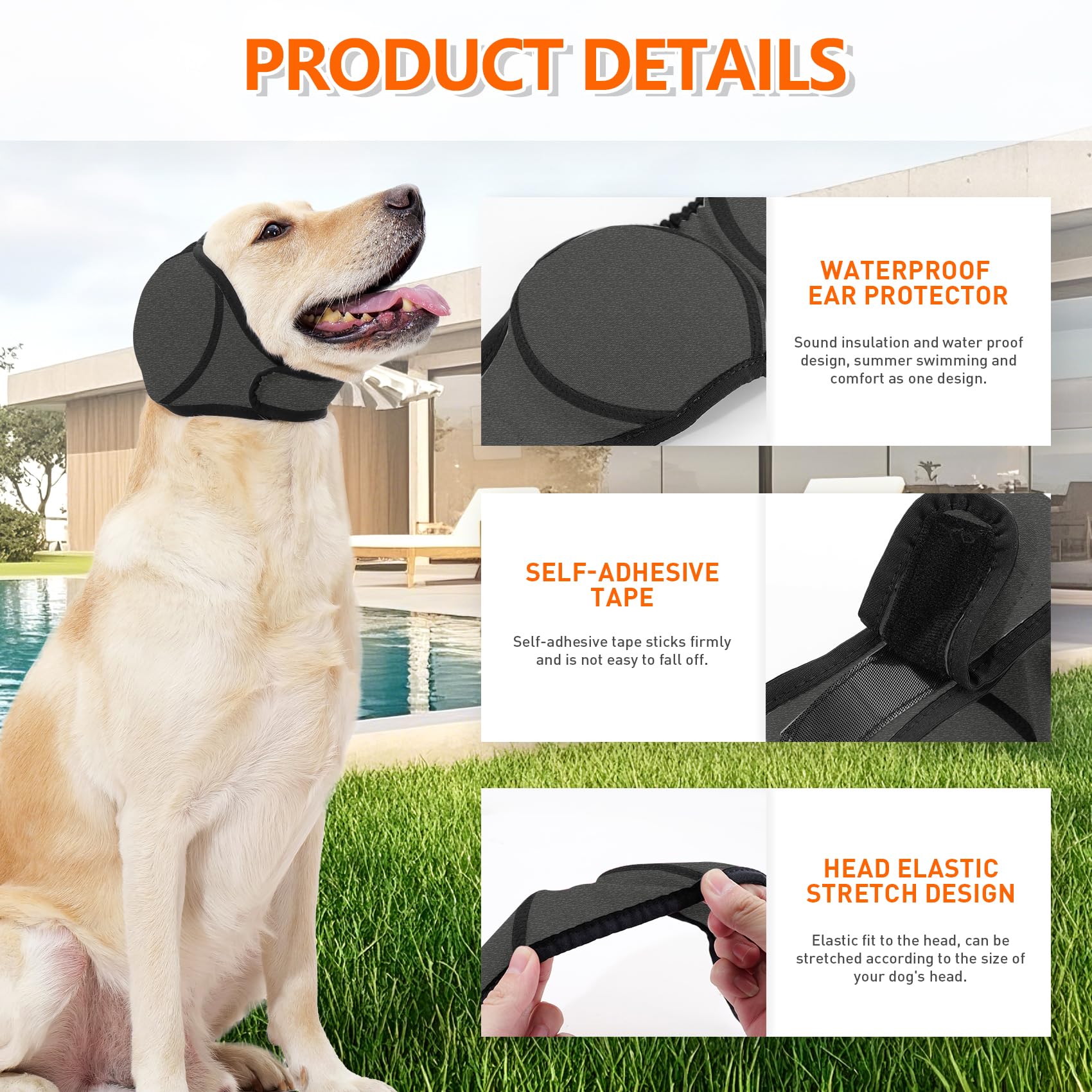 Duuclume Waterproof Dog Ear Covers for Grooming Bathing,Swimming - Image 3