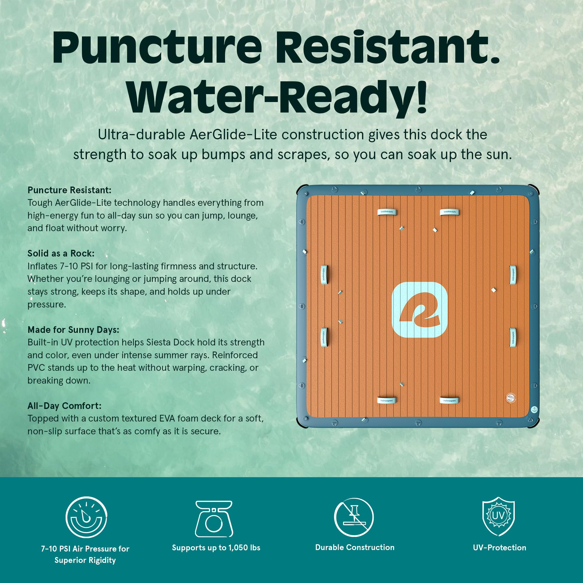 Plataforma Flotante Inflable Para Muelle, Plataforma De Ocio Con