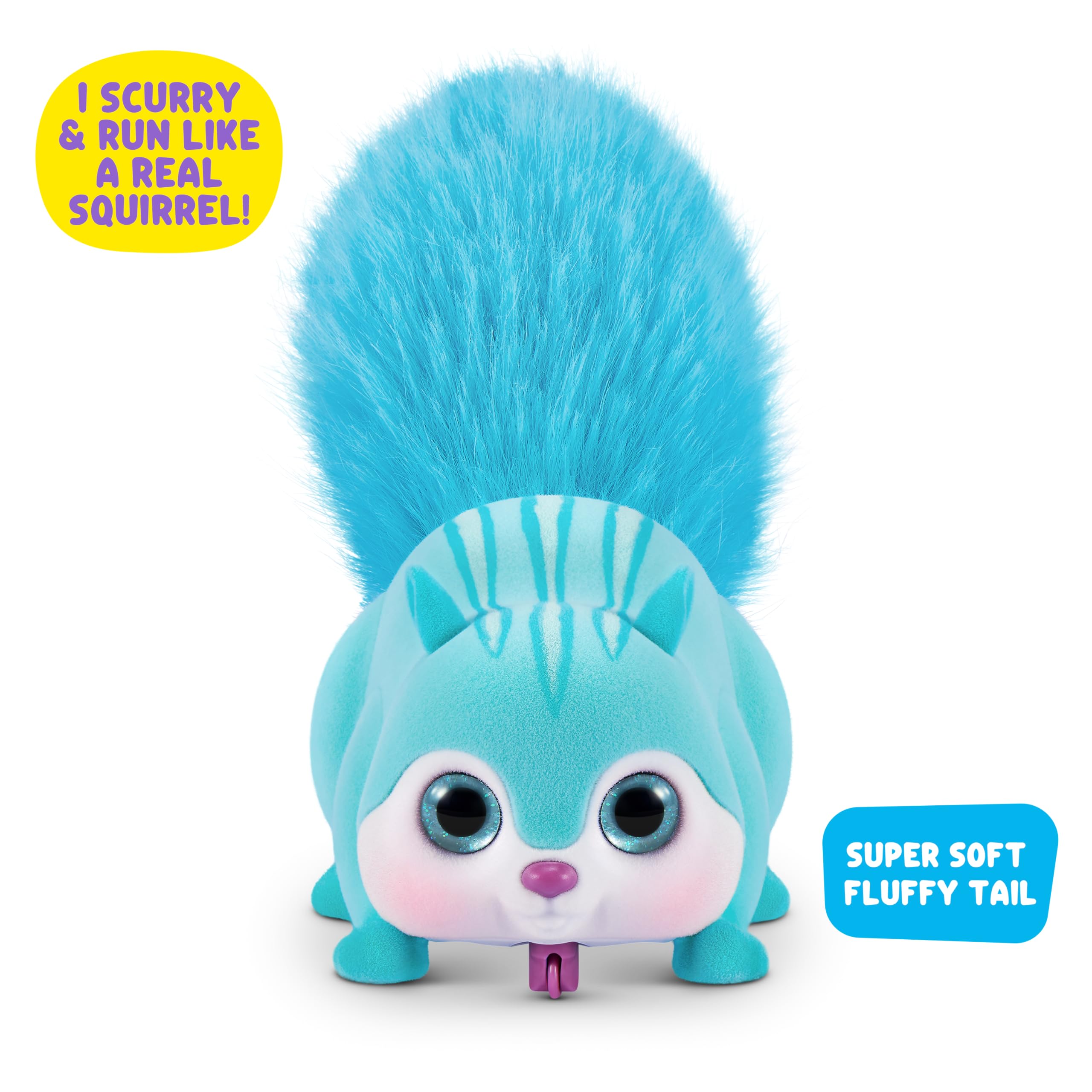 Pets Alive Scurry'n Squirrel (Blue) by ZURU – Giocattolo interattivo robotico, scoiattolo in movimento con movimenti e suoni realistici, dai 3 anni in su, per bambini e neonati