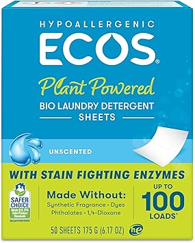 Ecos, Laundry Detergent Liquidless Free Clear 50 Count, 6.17 Ounce