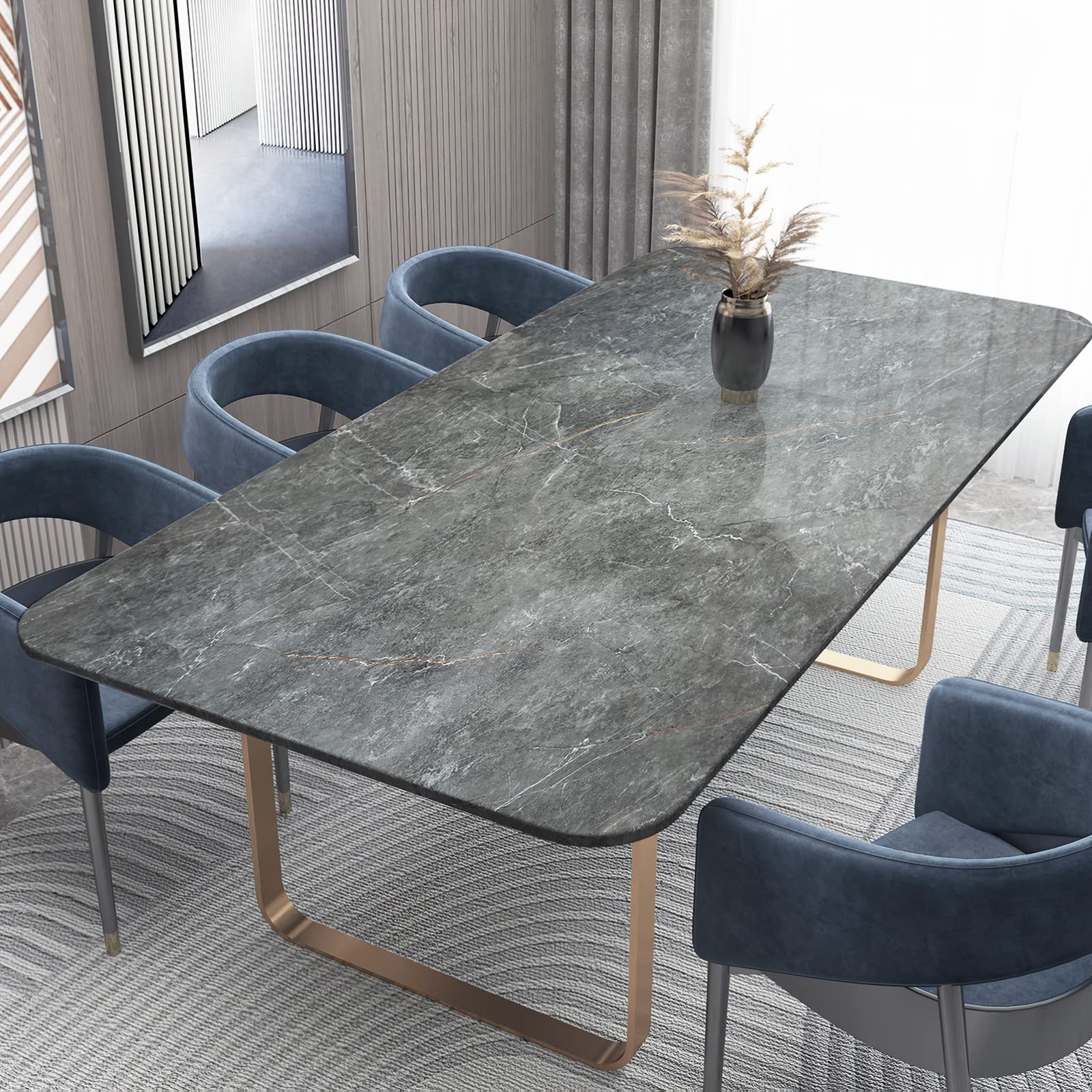 TOTIO 122CMx9M Extra Breit Hellgrau Klebefolie in Marmoroptik Selbstklebende Marmortapete Wasserdichte Möbelfolie DIY Vinyl Wandfolie Matt Angedickt Für Wände Küchen Bäder Arbeitsplatten Zementgrau