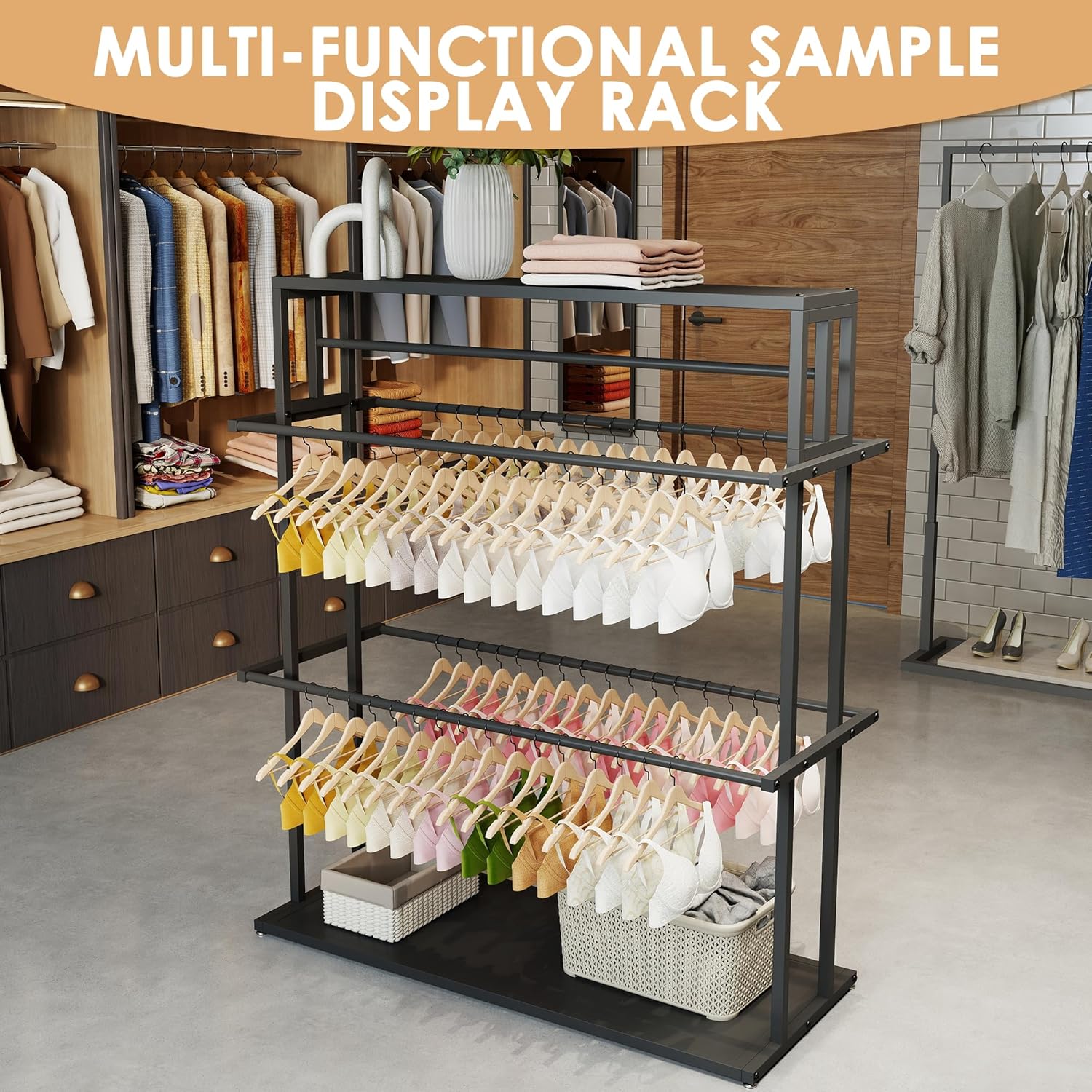 Fabric Sample Display Rack Commercial, Floor-Standing Fabric Sample Organizer, Quilt/Blanket/Curtain Color Card Display Stand, Materials Sample Organizer For Showroom, Textile Retail Store,Trade Show