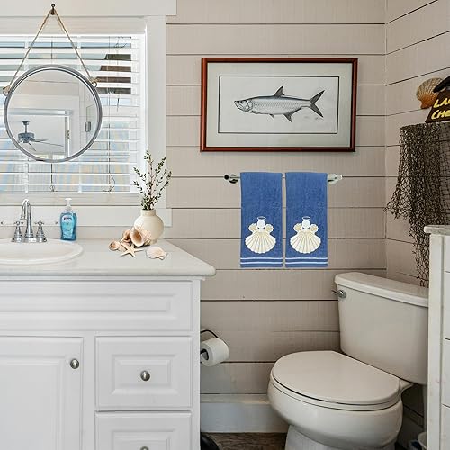 Miniatura 171 de Juego de 2 toallas de mano de baño de Navidad, color gris oscuro, 100% algodón, bordadas, diseño de copos de nieve, 16 x 25 pulgadas, toallas 24 Let