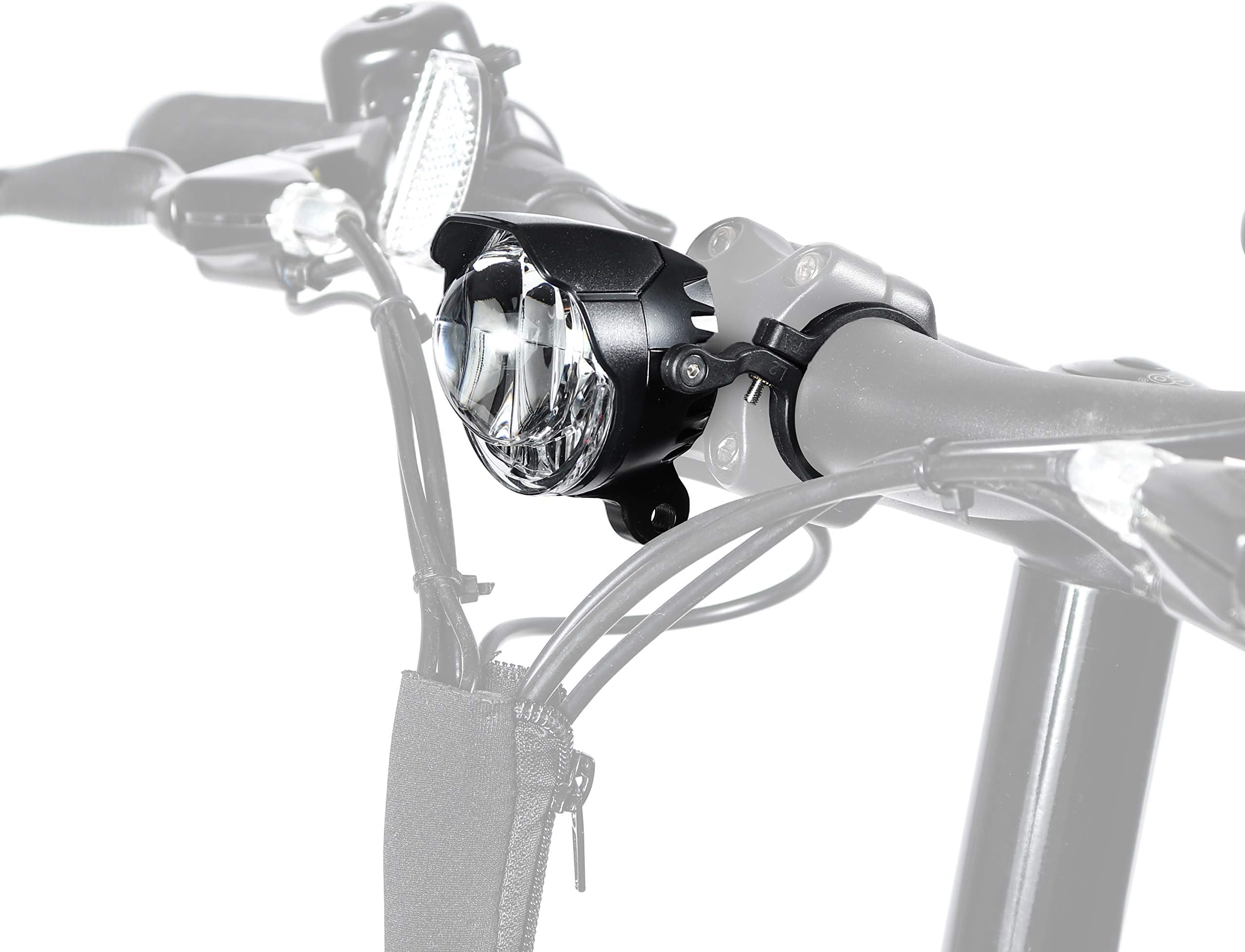 eBikeling Electric Bicycle Headlight/Extremely Bright Waterproof Bicycle Front Light with Horn/E Bike Lights for Bikes at Night, E Bike Accessories