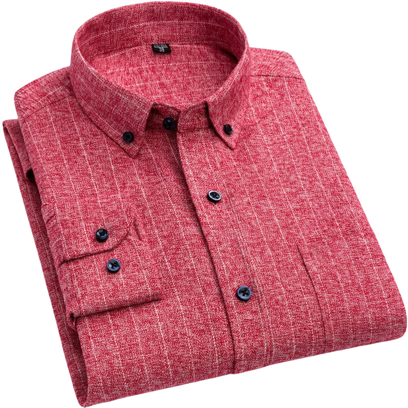 Męska bawełniana koszula w kratę w średnim wieku biznesowa slim fit casual z długim rękawem