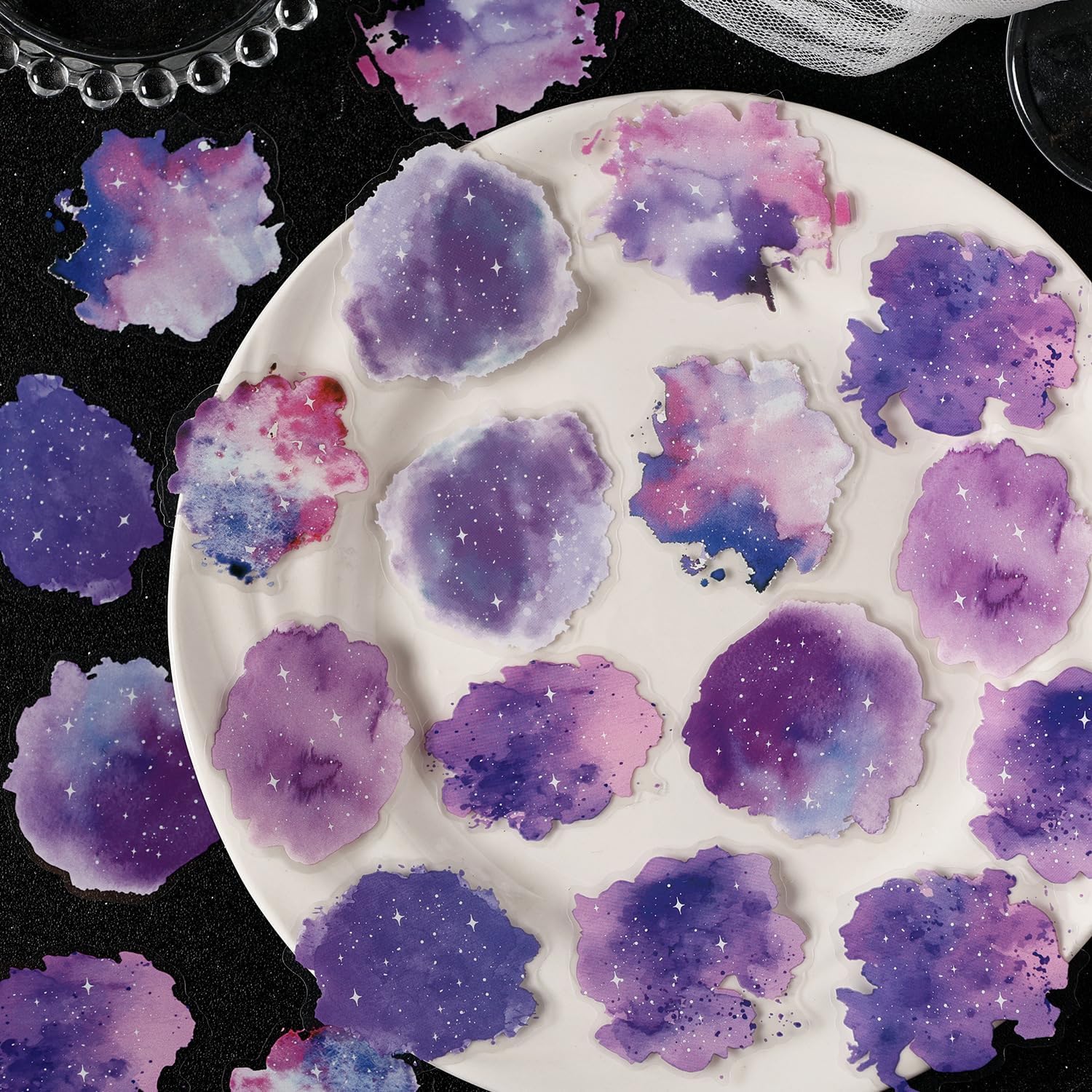 Alideco 120pcs Scrapbook Stickers Vintage Romantic Starry Sky Scrapbooking Junk Journal Crafts Embelishment Decoration Stickers (xingqionghuijing)