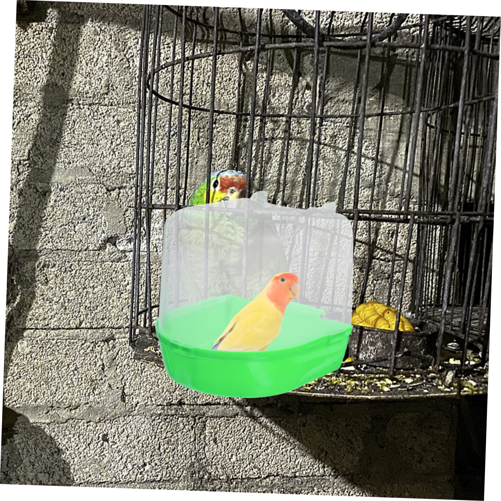Amosfun 4stücke Vogel Hängend Kunststoff Parakeet Duschbox Für Käfig Für Kleine Vögel Wie Wellensittiche Und Kanarienvögel Mit Bunten Designs Grün Blau