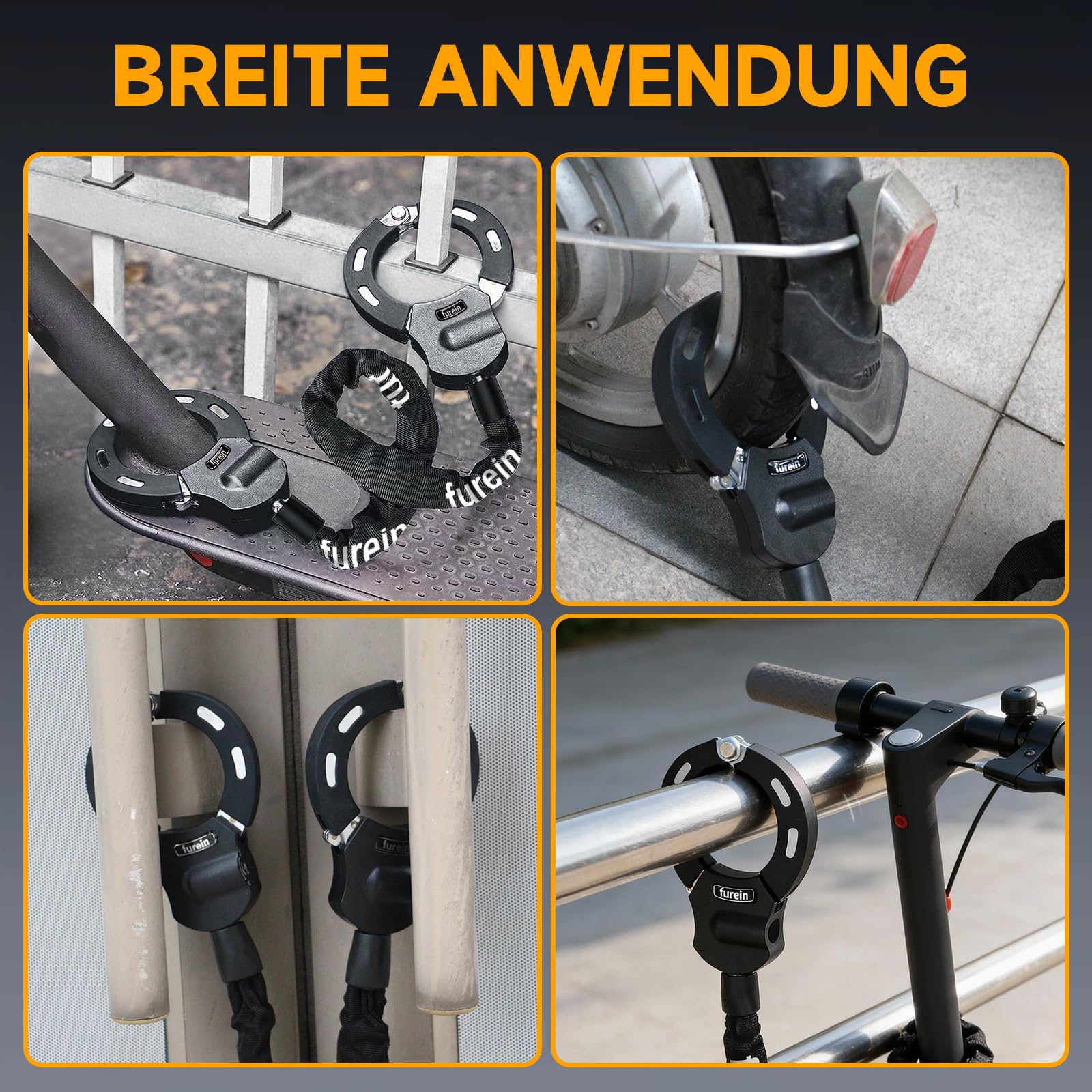 Lucchetto Monopattino Elettrico, Lucchetto Bici, 120Cm/12Mm Catena Per Monopattino Elettrico