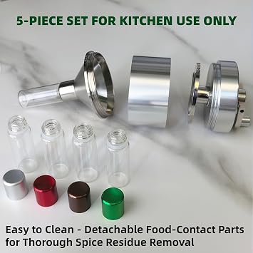 Spice Grinder (2.2 inch Silver) Set Hand Grinder