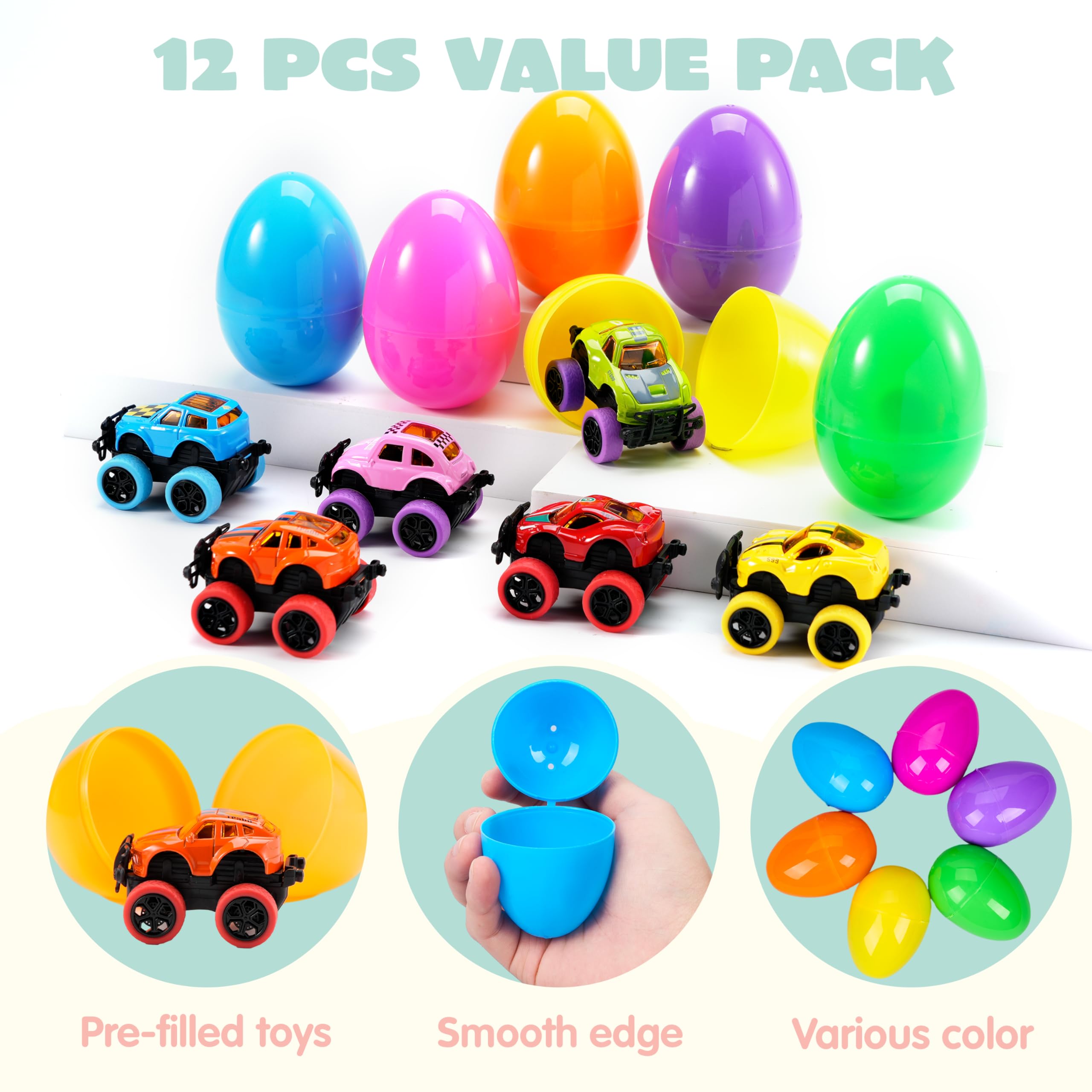 48 Œufs De Pâques En Plastique à Remplir 6 Cm – Lot Coloré Pour Chasse Aux Œufs, Surprise Jouets Bonbons Chocolats, Réutilisables Activités Enfants Fête Pâques