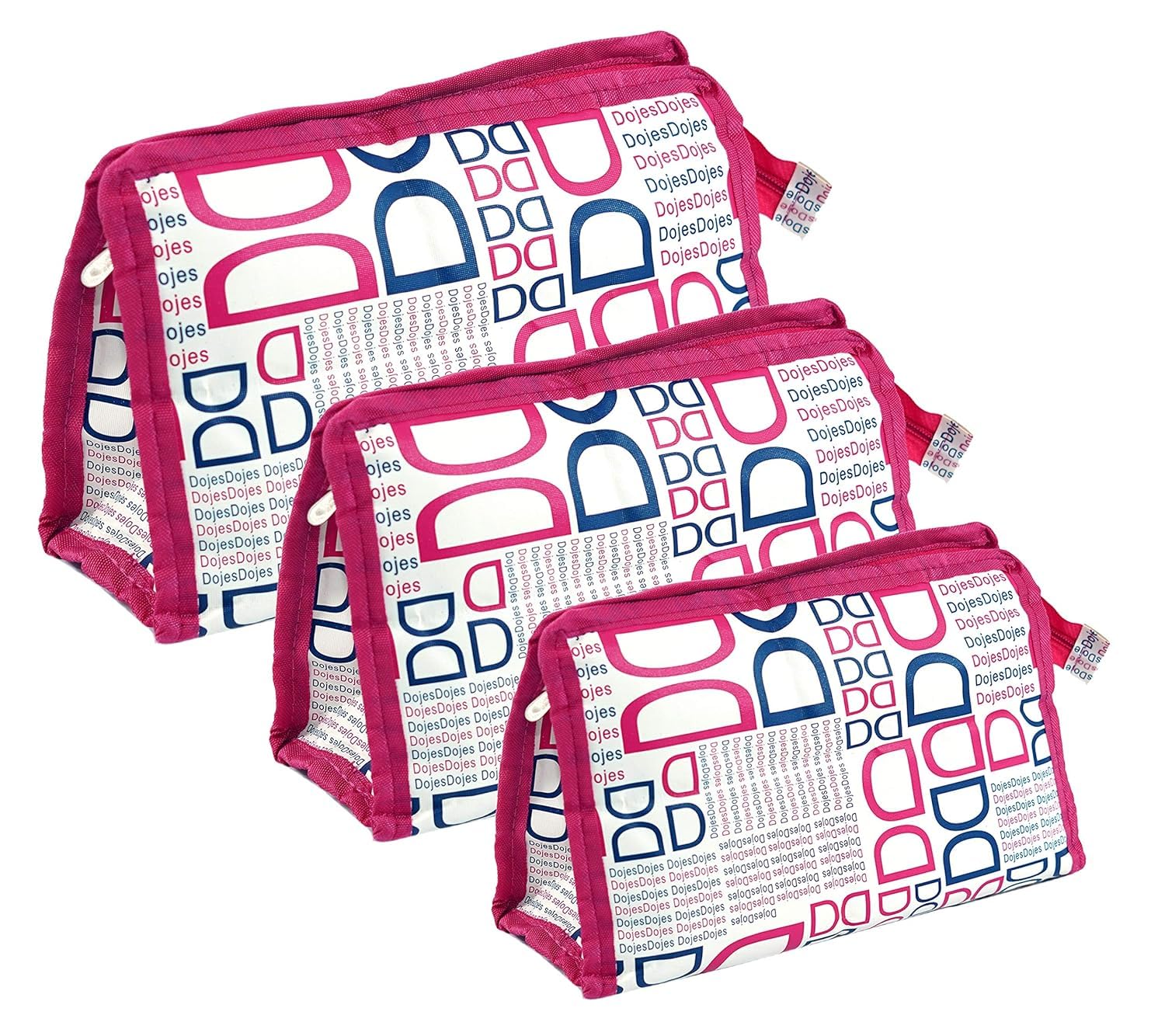 Dojes Travel Makeup Pouch Set of 3 Pink | Multipurpose Cosmetic & Toiletry Organizer Bags for Women & Men | Shaving Kit, Jewelry Storage | Zipper Pouches(Black)-image-26