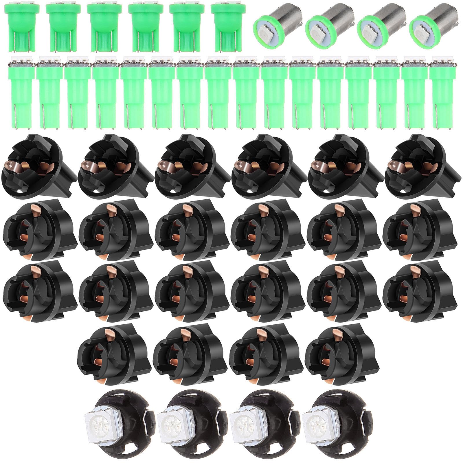 LBRST 6 x T10 168 Twist Lock Socket 16 x T5 1-5050-SMD Green 74 73 2721 Instrument Lights 16 x T5 74 73 2721 Twist Lock Socket 4 x T5 5-5050-SMD Green T5-79607-SHJ-S01;T4.7 Neo Wedge Lights