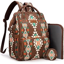 Montana West Wrangler Diaper Bag Backpack Aztec Callie Bag Travel Backpack Purses Western Multi-Function Baby Bags for Mom