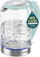 Vista 10 de COSORI - Hervidor eléctrico, sin contacto de plástico con agua, 1.8 qt/1500W, tapa interior y filtro de acero inoxidable, tetera para café y té