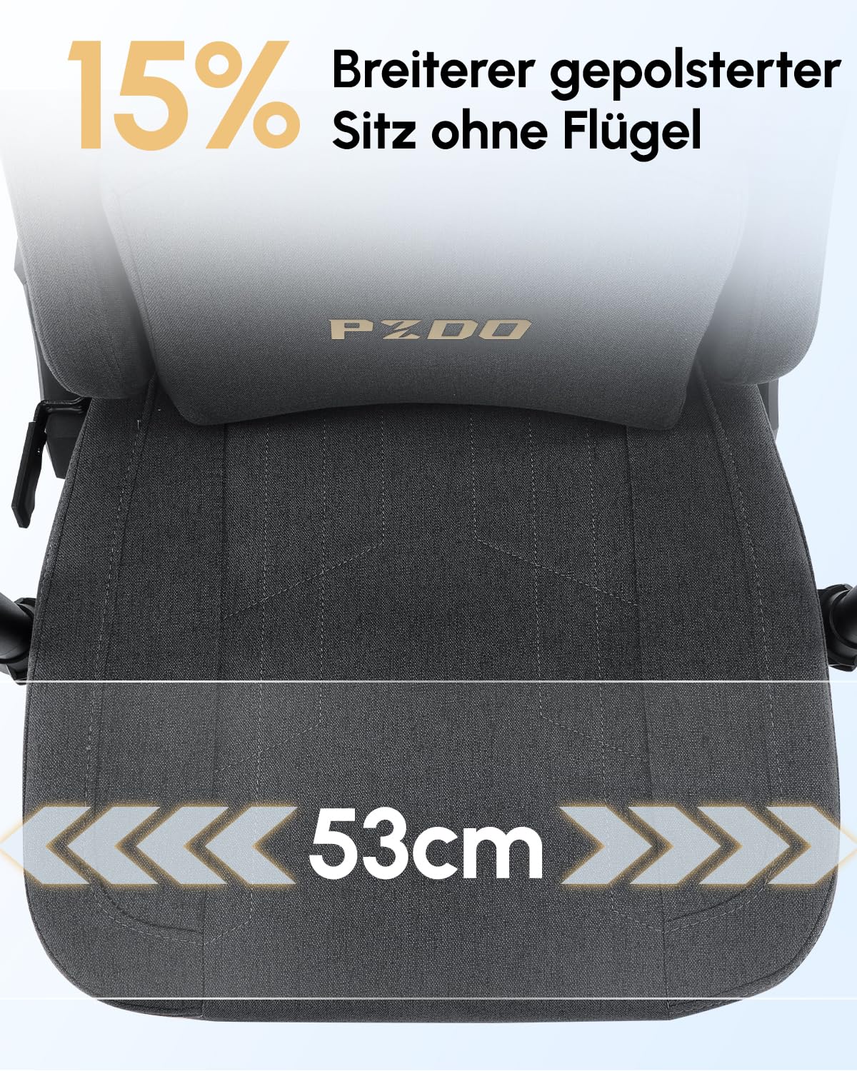 Gaming Sessel, Ergonomischer Stoff PC Gaming Stuhl, Gamer Stuhl mit Fußstütze, Gaming Chair mit Kopfstütze & Lendenstütze, Computerstuhl für Erwachsene, Teenager (Dunkelgrau)