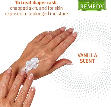 Medline Remedy CLINICAL Zinc Oxide Paste Skin Protectant (4 oz Tube), 12 Count, Vanilla Scent, Diaper Rash Cream, Incontinence Care, Wetness Protection, Paraben Free, Hypoallergenic, Adults, Children