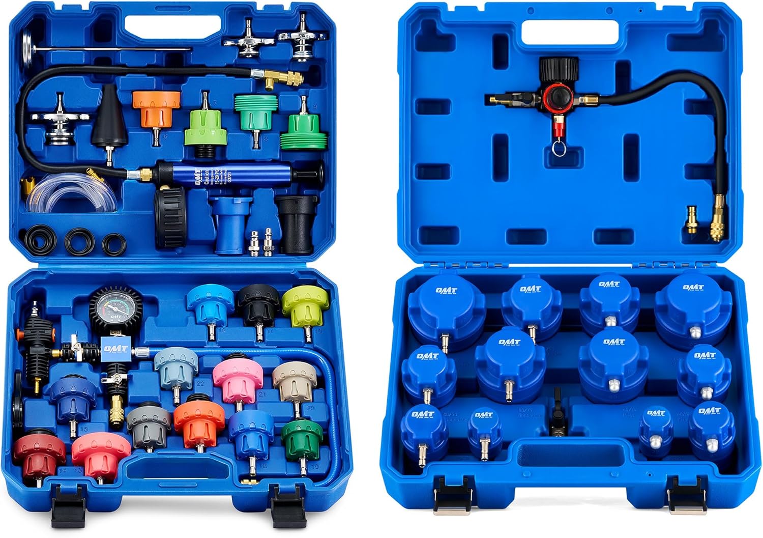 Orion Motor Tech Coolant Pressure Tester Kit, 31pc Master Coolant Vacuum Refill Kit with 23 Radiator Adapters and Turbo Boost Leak Tester Set, Turbo System Leakage Tester Kit with Smoke Adapter