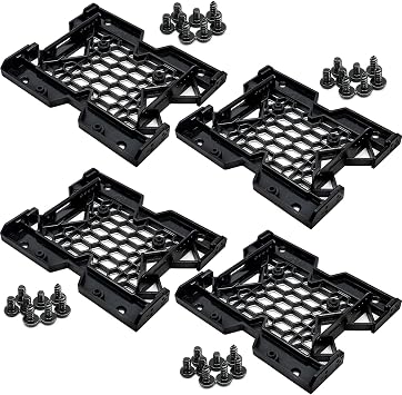 Uenhoy 4 Pcs 2.5 or 3.5 to 5.25 SDD HDD Mounting Bracket, Hard Disk Drive Bays Holder Adapter Computer Case Adapter for PC