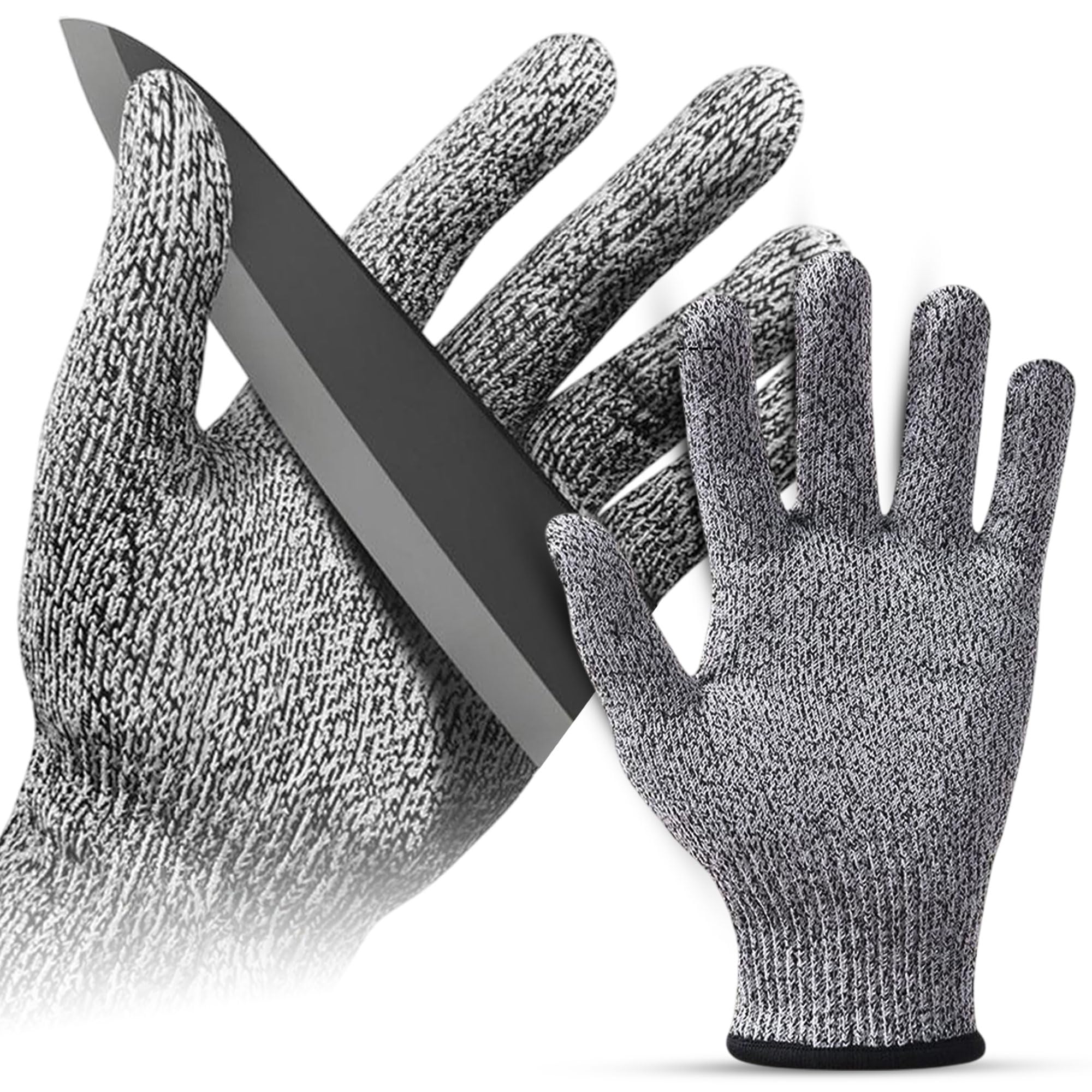 PDS 2Pairs Cut Resistant Gloves, M for Kids&Adults - Level 5 Protection - Food Grade Work Cut Proof Gloves, No Cut Glove, Cutting Gloves - Anti Cut Gloves for Kitchen (Small (2 Pairs))
