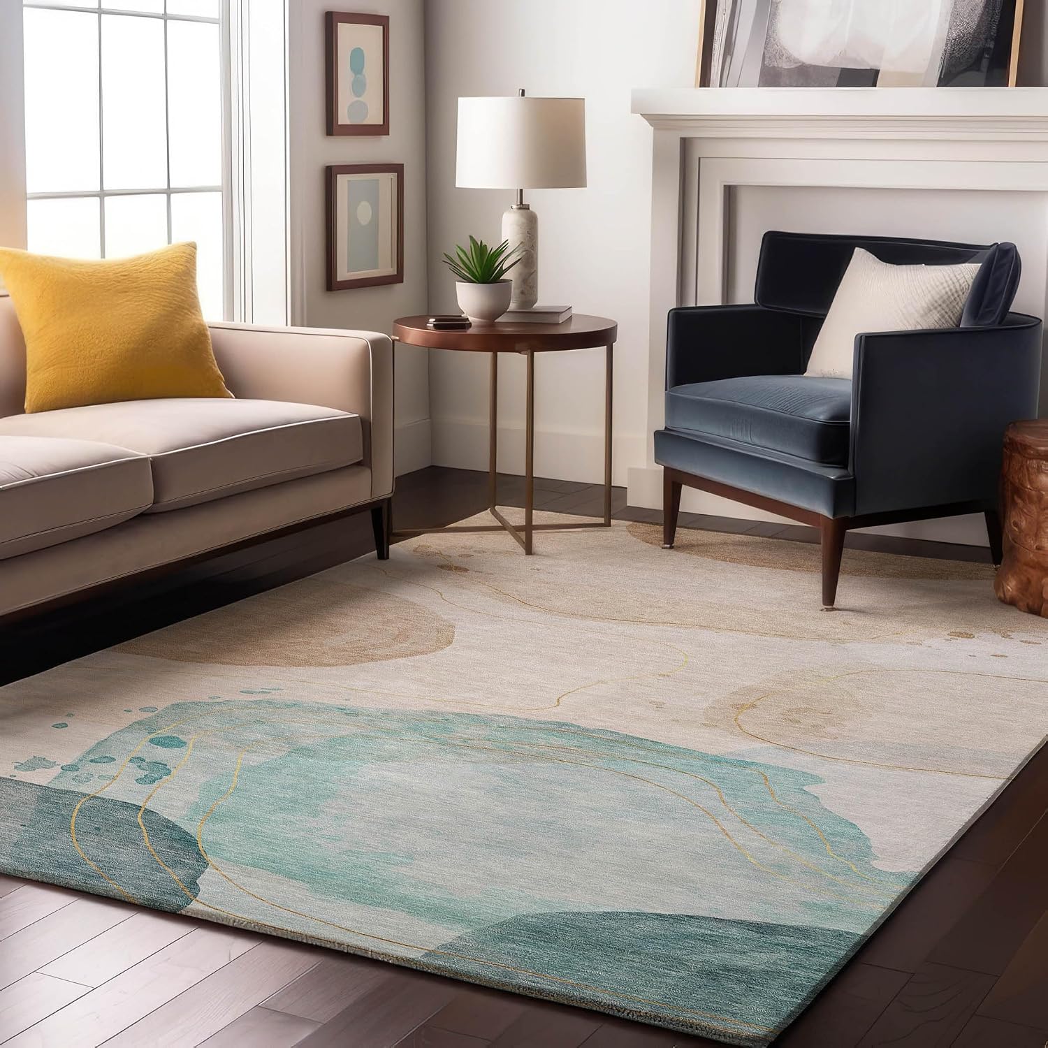 Addison Rugs Mayfield AMF546 Beige 10' x 14' Indoor Premium Machine Washable Rug, Silky Soft, Easy Clean, Non Shedding, Bedroom, Living Room, Dining Room, Kitchen, Patio Rug