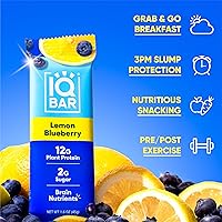 Vista 6 de IQBAR - Barras de proteínas de plantas para cerebro y cuerpo, bajas en carbohidratos, altas en fibra, sin gluten, bocadillos veganos saludables