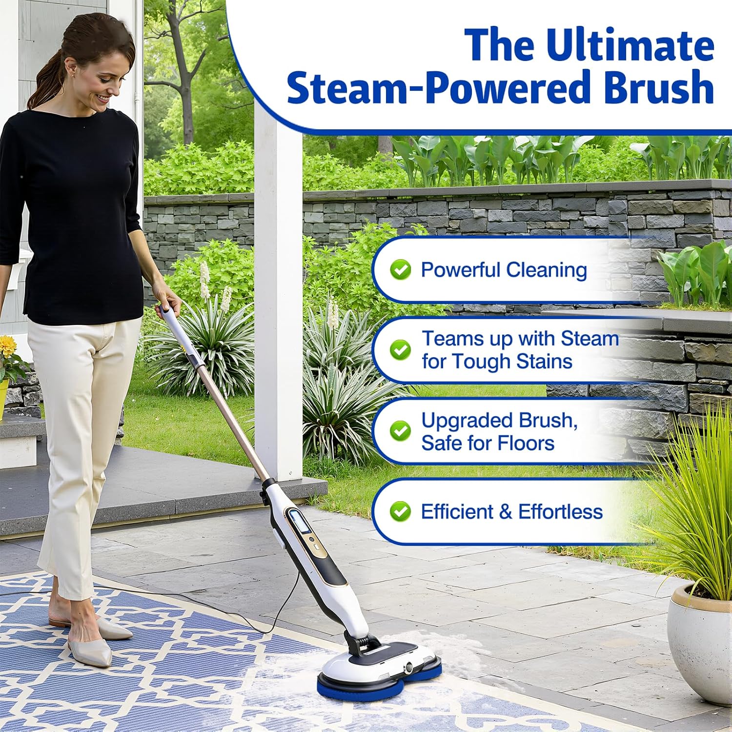 4 Pack Upgraded Steam Mop Replacement Brush Heads for Shark Steam Mop Pads - Deep Cleaning & Scratch-Free for Hardwood & Tile Floors - Compatible with S7000, S7001, S8201, S7201, S8001 Series