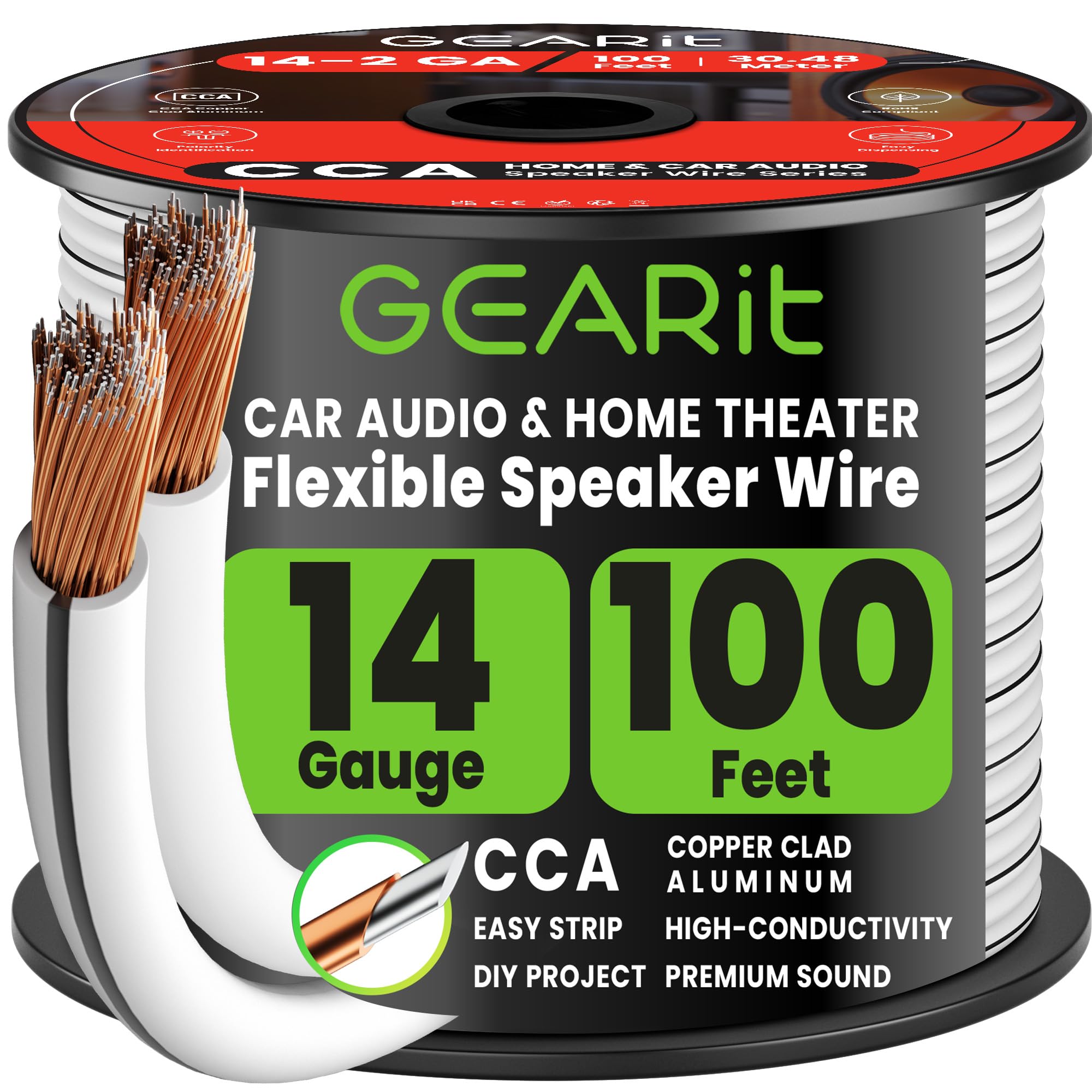 GEARit 500FT Speaker Wire - Home & Car Audio -13