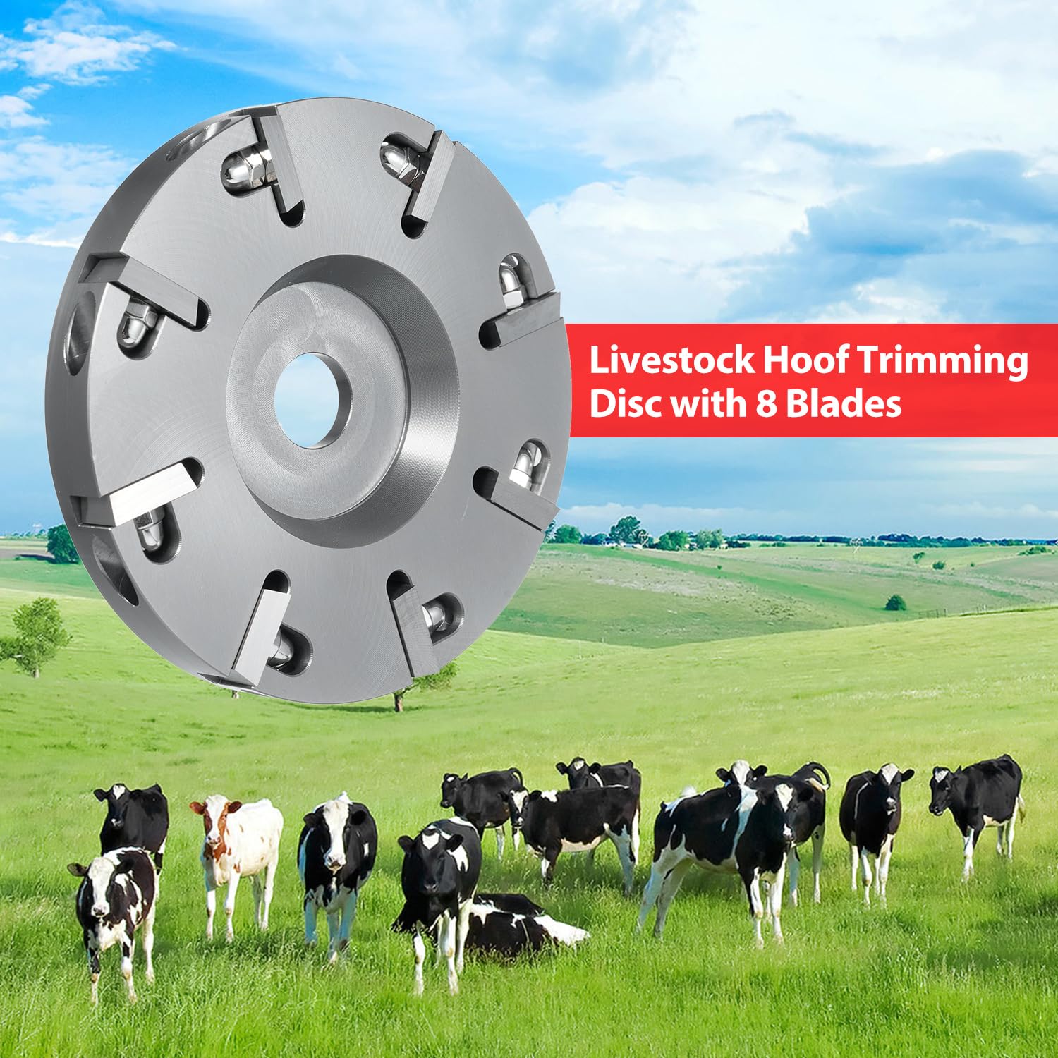 Disco de Recorte de Pezuñas para Ganado, Herramienta Cuchillo Eléctrico Metal Resistente con 8 Cuchillas para Amoladora Angular el Cuidado las Pezuñas Ganado Equino