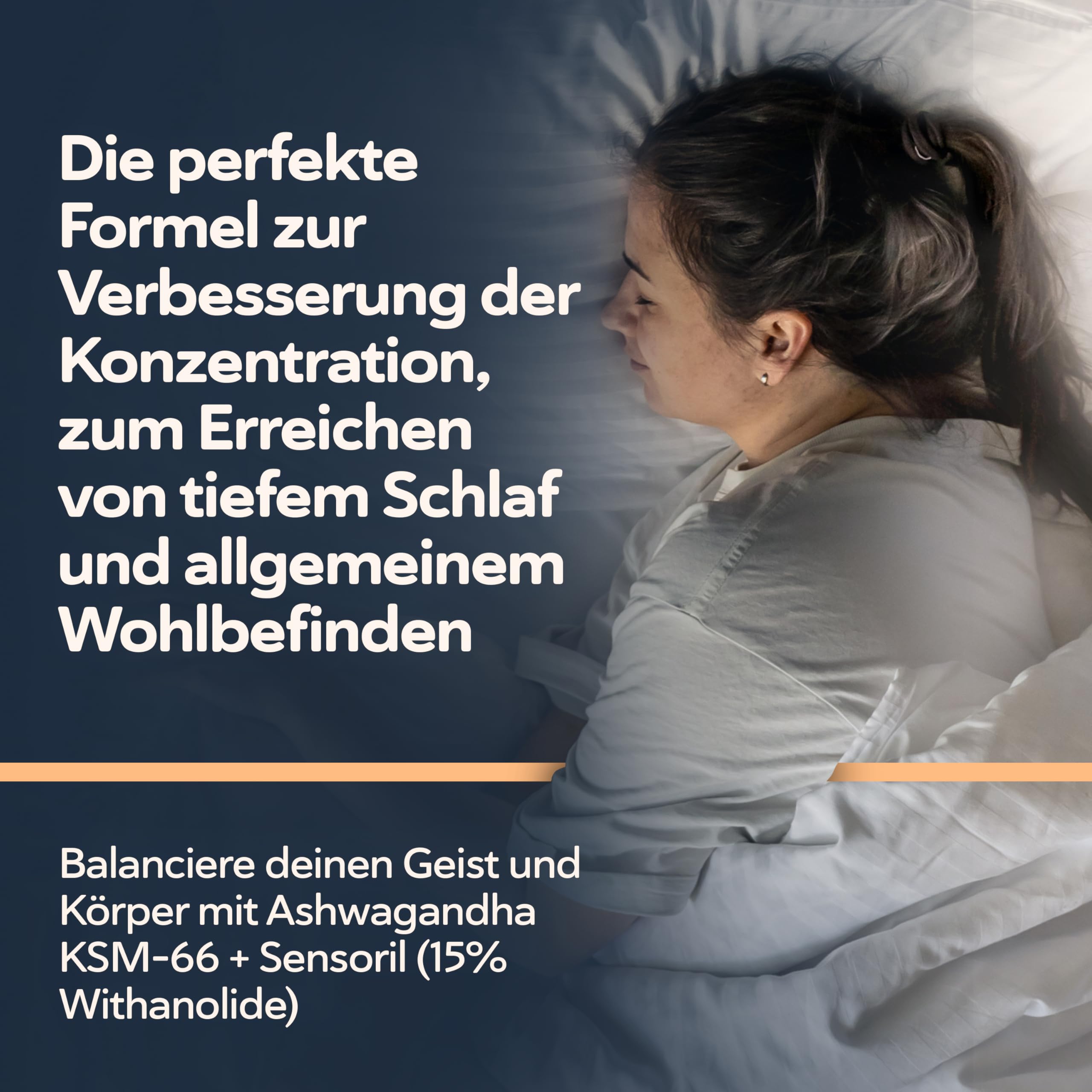 Ashwagandha KSM-66 Kapseln Hochdosiert mit Sensoril | für Cortisol Senken, Tiefschlaf, Wohlbefinden, Energie & Konzentration - 2 Monate Ashwagandha kapseln